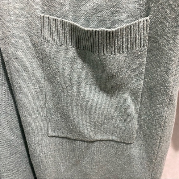 Sandwich_ Mint Green Hooded Open Front Cardigan Sweater Duster Pockets cozy M - Picture 10 of 14